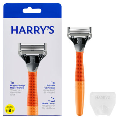 Harry's Men's 5 Blade Razor Bright Orange With 1 Blade Cartridge