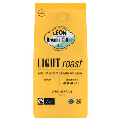 Leon Organic Coffee Light Roast Wholebean 200g