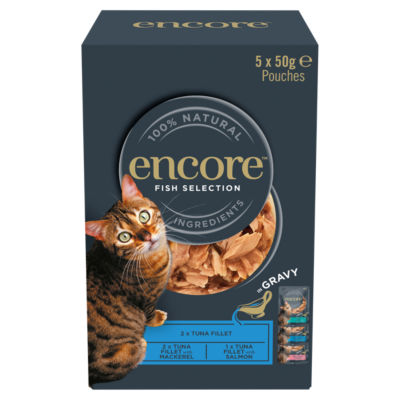 Encore Fish Selection In Gravy Cat Food 5 x 50g