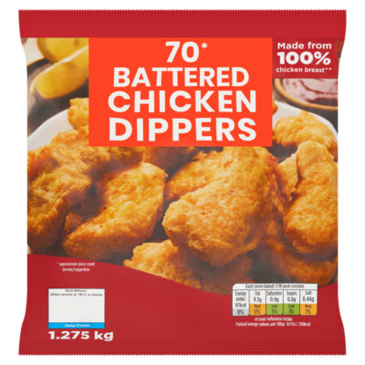 Deli Cuisine Battered 70 Chicken Dippers 1.275kg