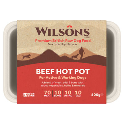 Wilsons Beef Hot Pot Premium Complete Raw Frozen Dog Food 500g