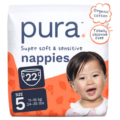 Pura Soft Baby Nappies Size 5 (22 pack)