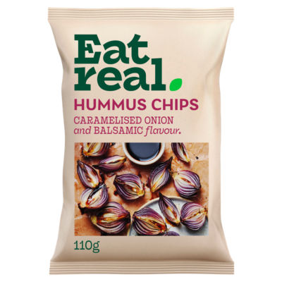 Eat Real Caramelised Onion & Balsamic Flavour Hummus Chips Sharing 110G
