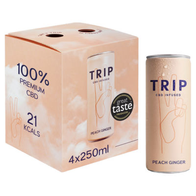 Trip CBD Infused Peach Ginger Soft Drink Multipack 4 x 250ml