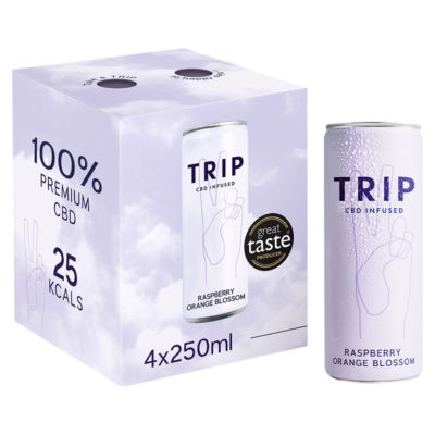 TRIP CBD Premium CBD Raspberry Orange Blossom 4 x 250ml