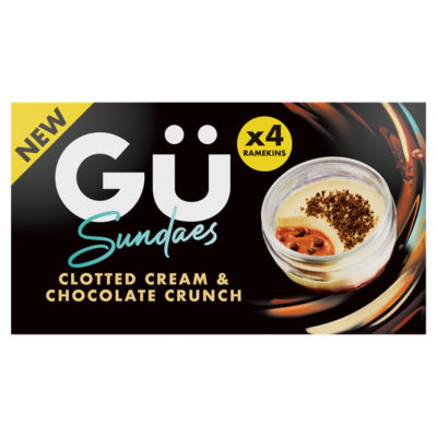 Gü Clotted Cream & Chocolate Crunch Sundaes 4 x 80g (320g)