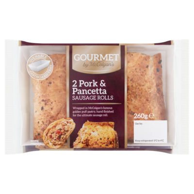 Gourmet 2 Pork And Pancetta Sausage Rolls 260G