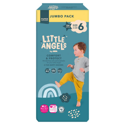 LITTLE ANGELS by ASDA Little Angels by  Comfort & Protect Size 6 13-18kg 54 Nappies