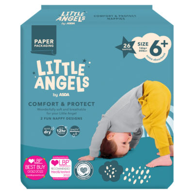 LITTLE ANGELS by ASDA Little Angels by  Comfort & Protect Size 6+ 16kg+ 26 Nappies