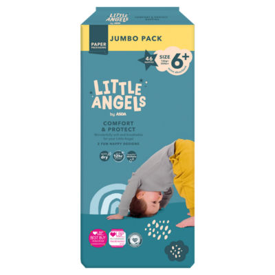 LITTLE ANGELS by ASDA Little Angels by  Comfort & Protect Size 6+ 16kg+ 35lbs+ 46 Nappies