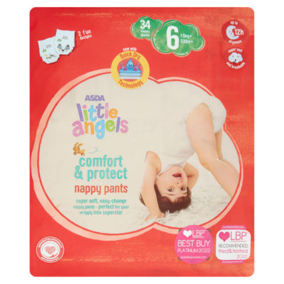 Asda Little Angels Comfort & Protect 6 34 Nappy Pants
