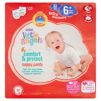 Asda Little Angels Comfort & Protect 6+ 32 Nappy Pants