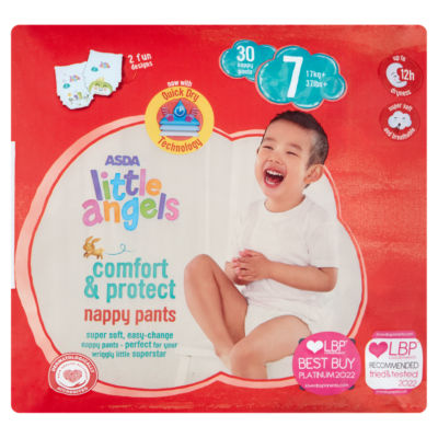 Asda Little Angels Comfort & Protect 7 30 Nappy Pants