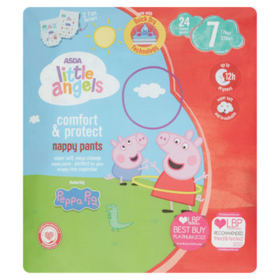 Asda Little Angels Comfort & Protect Peppa Pig 7 24 Nappy Pants