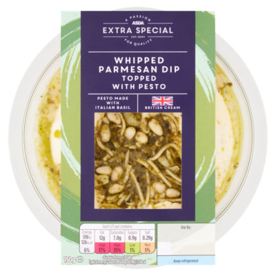 ASDA Extra Special Extra Special Whipped Parmesan Dip Topped with Pesto 150g
