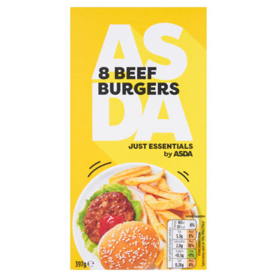 JUST ESSENTIALS by ASDA Just Essentials 8 Beef Burgers 397g