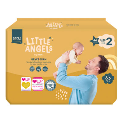 LITTLE ANGELS by ASDA Little Angels by  Newborn Size 2 4-8kg 44 Nappies