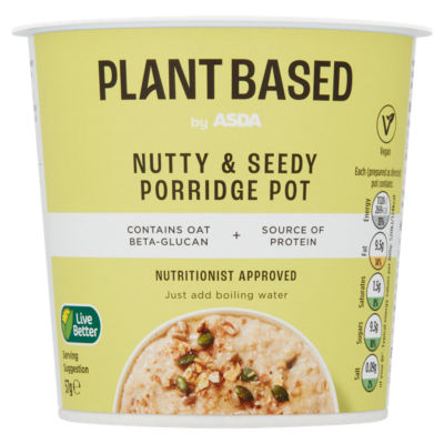 Plant Based by ASDA Plant Based Nutty & Seedy Porridge Pot 57g