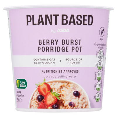 Plant Based by ASDA Plant Based Berry Burst Porridge Pot 57g