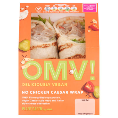 OMV! Deliciously Vegan Plant Based OMV! No Chicken Caesar Wrap