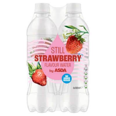 ASDA Still Strawberry Flavour Water 4 x 500ml