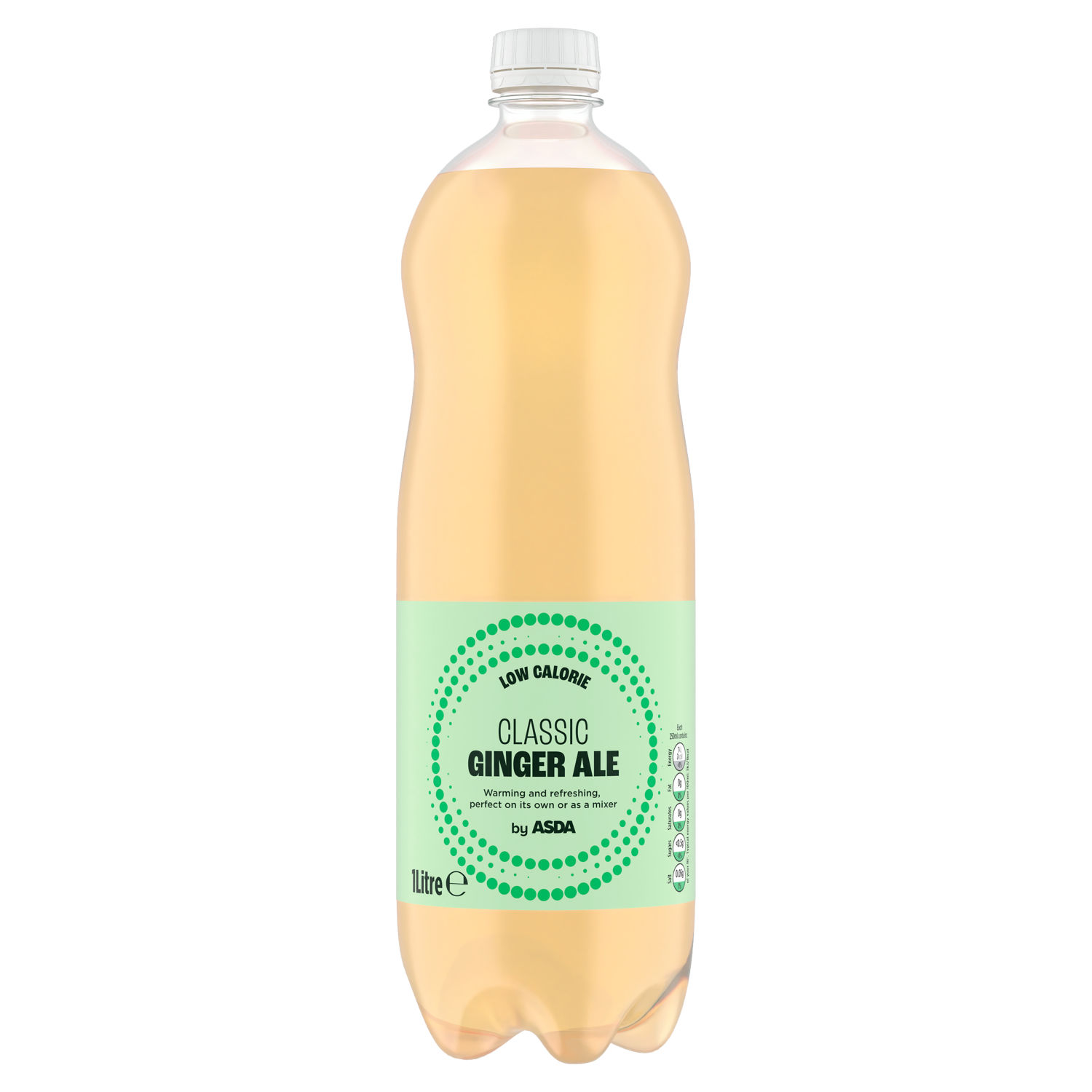 ASDA Classic Ginger Ale Low Calorie Soft Drink 1 Litre