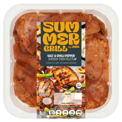 Summer Grill by ASDA Salt & Chilli Pepper Chicken Thigh Fillets 450g