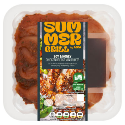 SUMMER GRILL by ASDA Summer Grill by  Soy & Honey Chicken Breast Mini Fillets 350g