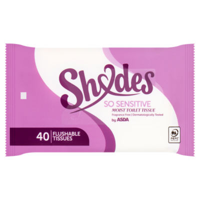 ASDA Shades Shades by  40 So Sensitive Moist Toilet Flushable Tissues