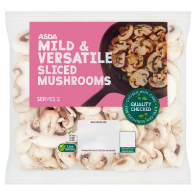 ASDA Mild & Versatile Sliced Mushrooms 250g