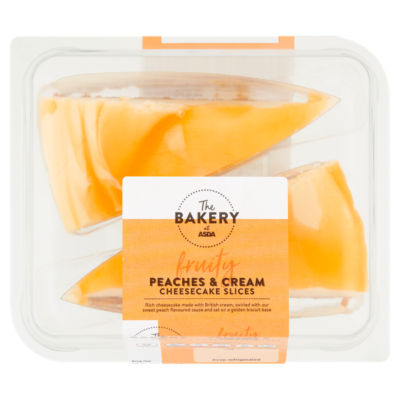 The BAKERY at ASDA The Bakery Fruity Peaches & Cream Cheesecake Slices 2 x 95g (190g)