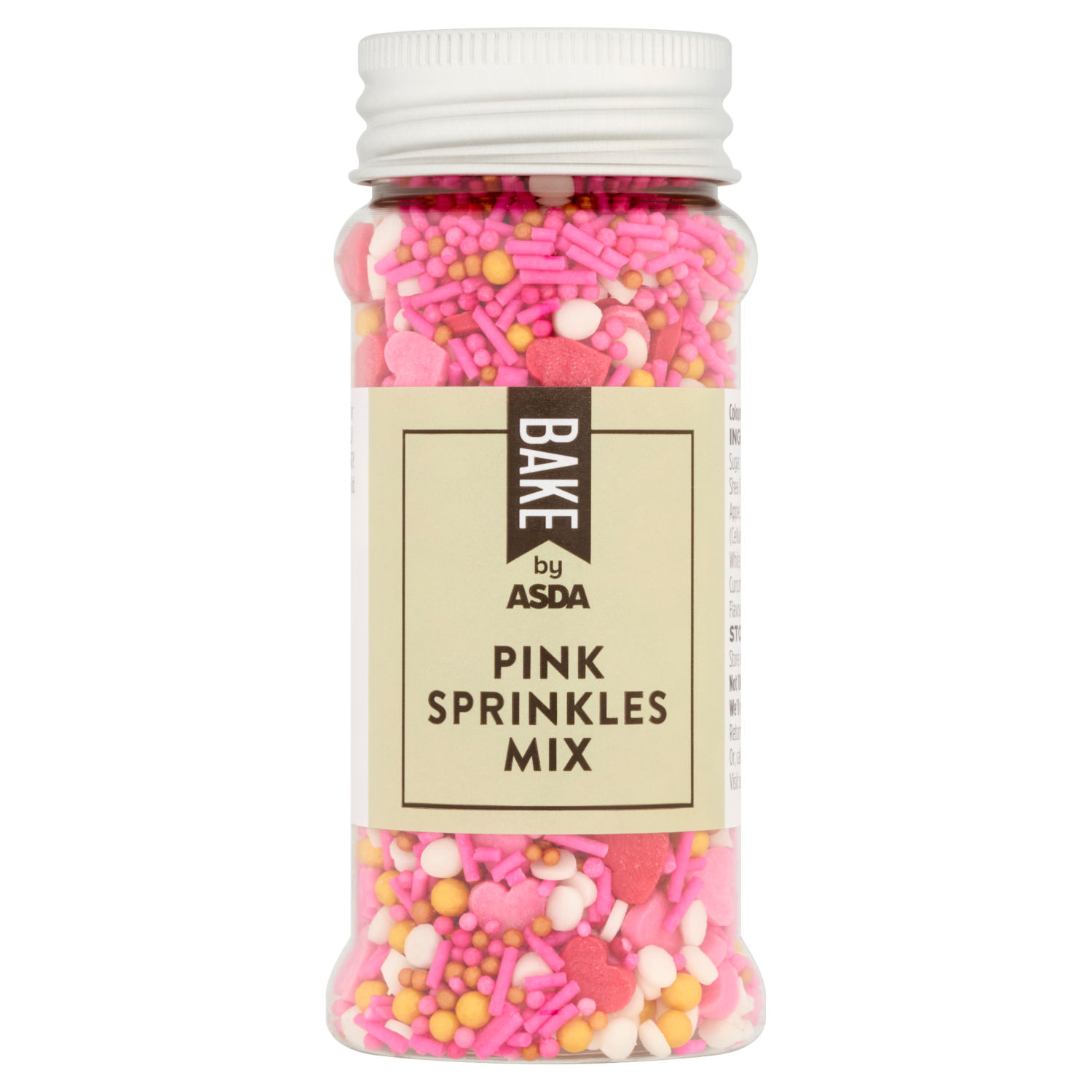 BAKE by ASDA Pink Sprinkles Mix Cake Sprinkles 70g