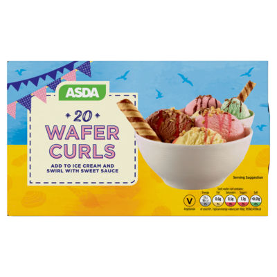 ASDA Chocolate Flavour Wafer Curls 20 Pack
