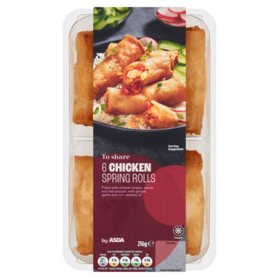 ASDA to Share 6 Chicken Spring Rolls 216g