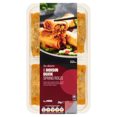 ASDA 6 Hoisin Duck Spring Rolls 216g