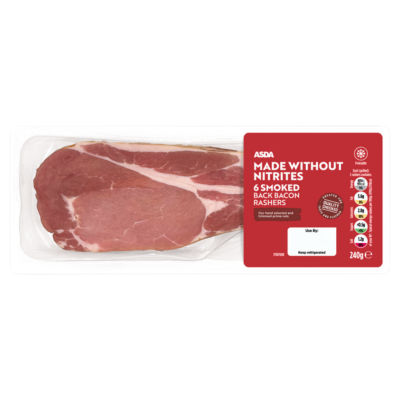 ASDA 6 Smoked Back Bacon Rashers 240g