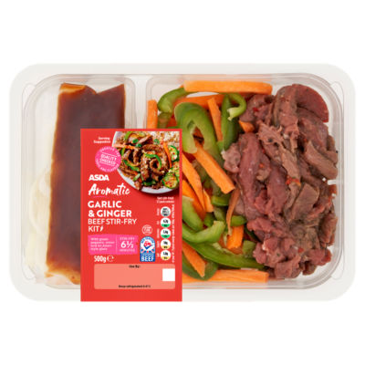 ASDA Aromatic Garlic & Ginger Beef Stir-Fry Kit 500g