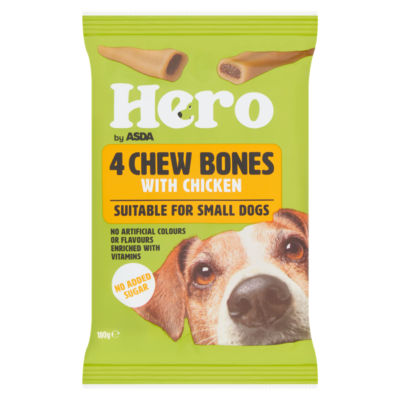 Hero by ASDA Hero 4 Chew Bones with Chicken 180g