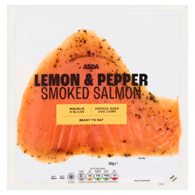 ASDA Lemon & Pepper Smoked Salmon 100g