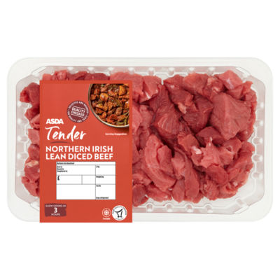 ASDA Tender Northern Irish Lean Diced Beef 700g