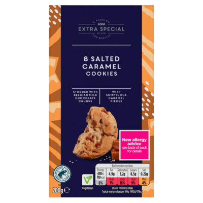 ASDA Extra Special Extra Special 8 Salted Caramel Cookies 200g