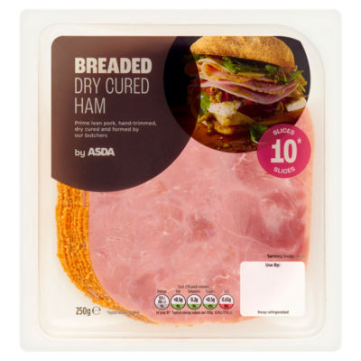 ASDA 10 Breaded Dry Cured Ham Slices 250g
