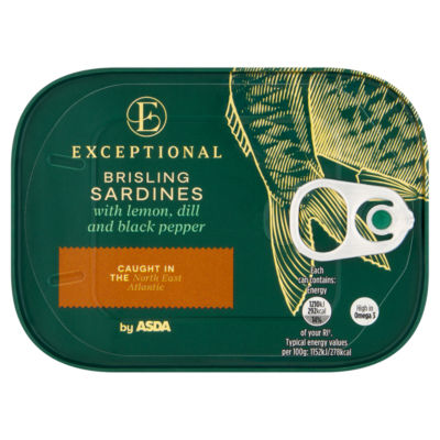 Exceptional by ASDA Brisling Sardines with Lemon, Dill and Black Pepper 105g