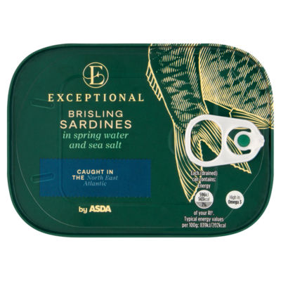 Exceptional by ASDA Brisling Sardines in Spring Water and Sea Salt 105g