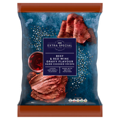 ASDA Extra Special Extra Special Beef & Red Wine Gravy Flavour Hand Cooked Crisps 150g