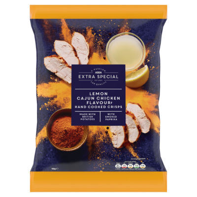 ASDA Extra Special Extra Special Lemon Cajun Chicken Flavour Hand Cooked Crisps 150g