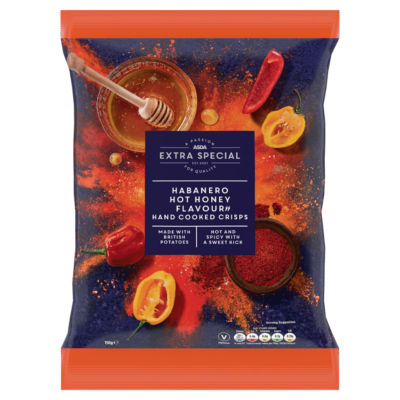 ASDA Extra Special Extra Special Habanero Hot Honey Flavour Hand Cooked Crisps 150g
