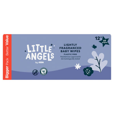 ASDA Little Angels Little Angels 60 Lightly Fragranced Baby Wipes