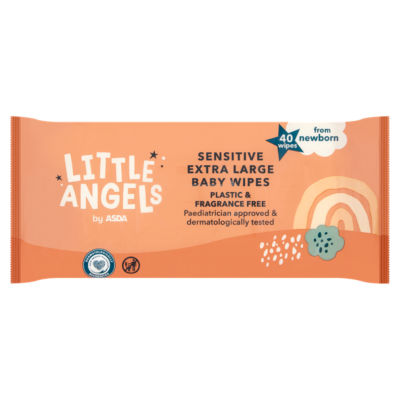 ASDA Little Angels Little Angels 40 Sensitive Extra Large Baby Wipes