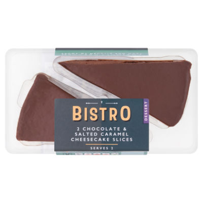 Bistro by ASDA Bistro Chocolate & Salted Caramel Cheesecake Slices 2 x 95g (190g)